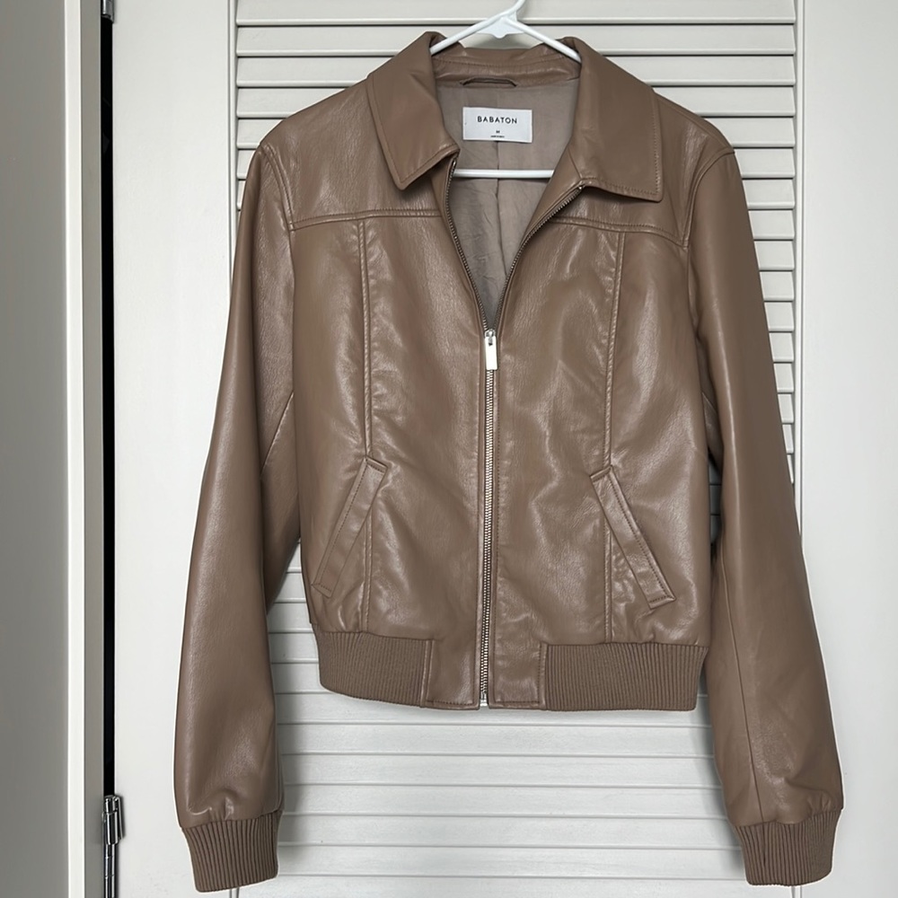 Aritzia Babaton Faux Leather Bomber
